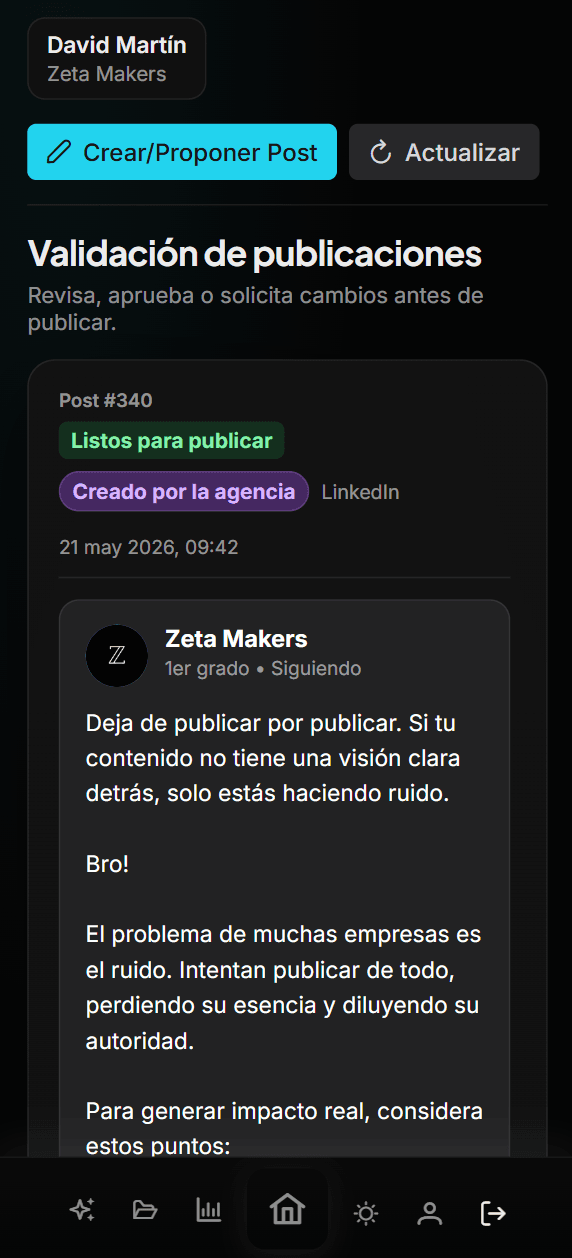 Captura de Zeta App en móvil